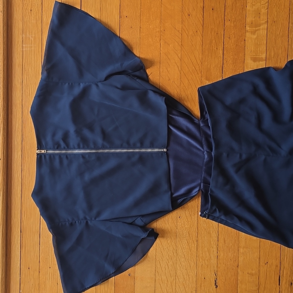 Lulus, Toast to You, Navy, Flutter Sleeve Cutout Jumpsuit, EUC, Women's S - Picture 10 of 16